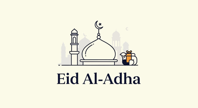 Mosque and lantern icon for Eid Al Adha.