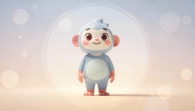Short video of digital ecard companion featuring smooth animated elements main character crisp and clear with subtle bokeh effect around edges.