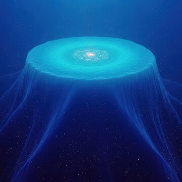 Depicting the frigid, dense layer of water that occupies the deepest regions of the ocean floor, crucial for global circulation patterns, salinity, dark, cold