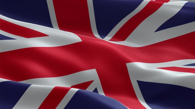 Realistic Waving United Kingdom Flag Motion Graphics