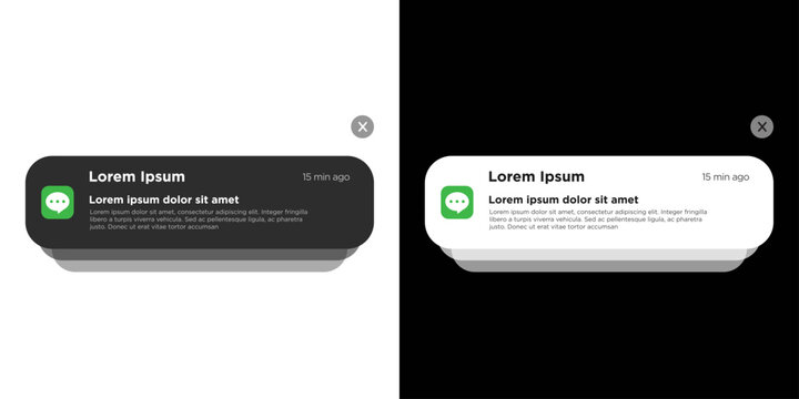 Push bar notifications icons. Message bar bubble icons
