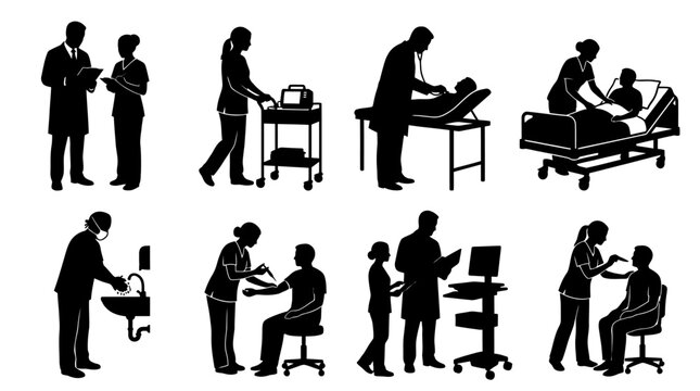 Medical professionals at work together.