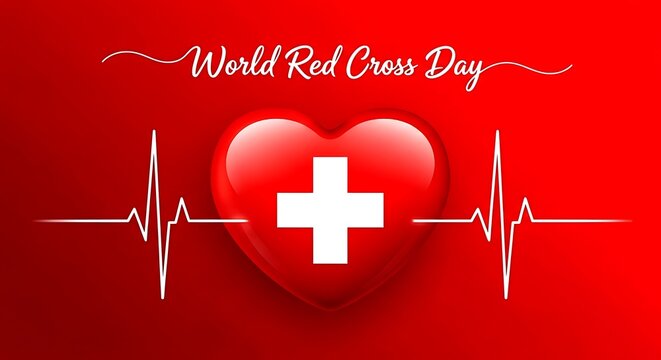 08 may international red cross day heartbeat symbolizing humanitarian aid compassion