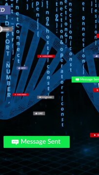 Send Msg button being clicked sending green Msg Sent badges across helix confirming tech delivery