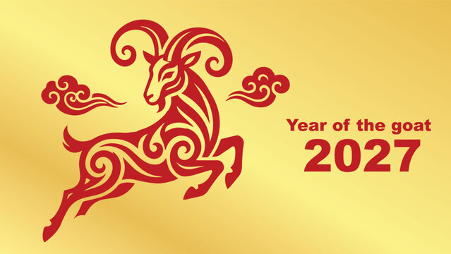 year of the goat zodiac 2027 happy chinese new year lunar china modern logo vector design 7