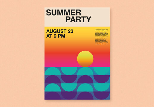 Colorful Summer Party Event Poster