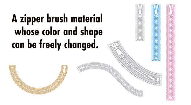 色も形も自由自在に変更できるジッパーのブラシ素材