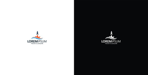 vector logo design wave logo and rocket logo © micky_adb01
