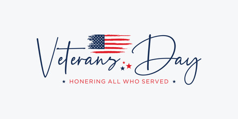 Veterans Day handwritten lettering. Creative graphic design for United States Veterans Day greetings and invitations © klik_art