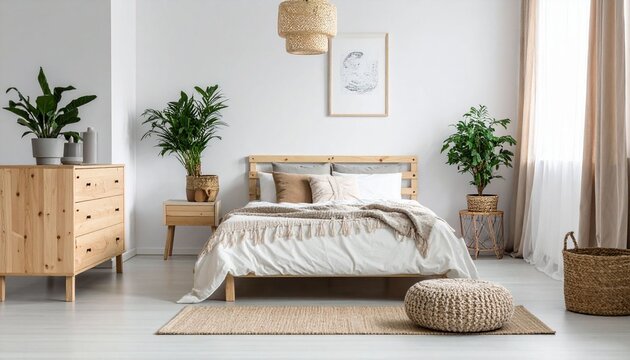 Modern bedroom with natural elements