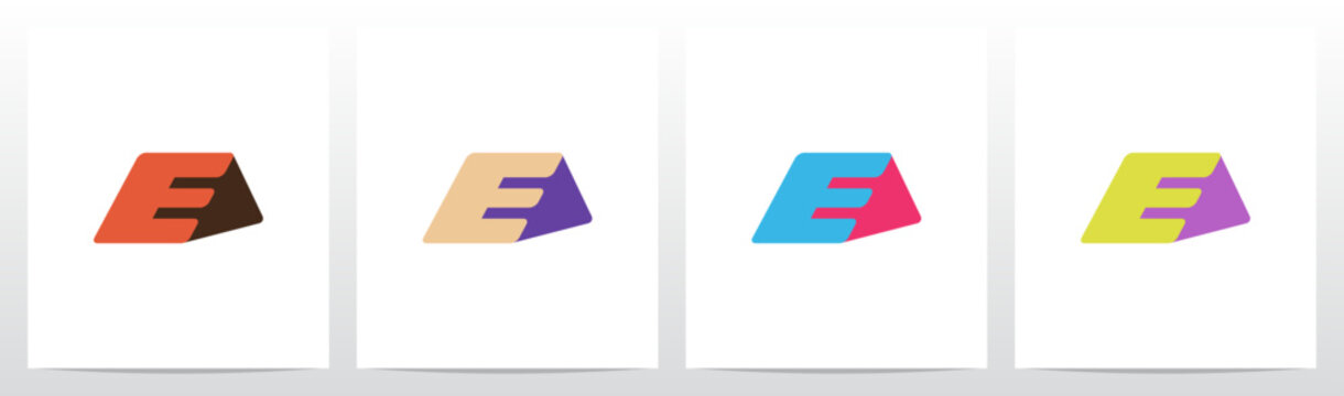 Ramp Slanted Triangle Three-Dimensional Letter Initial Logo Design E