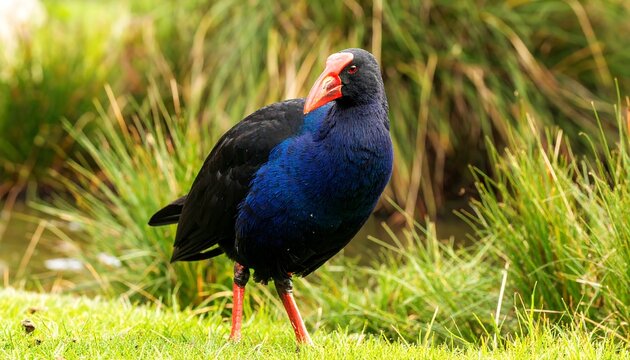 Purple swamphen in natural habitat