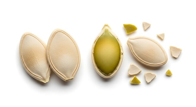 Pumpkin seeds isolated on white background
