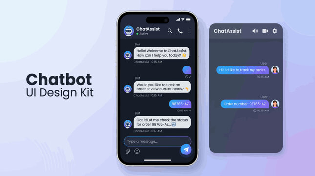 Smartphone chatbot user interface design.