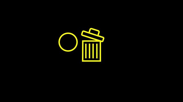 animation of a film reel icon near a trash can symbolizing video deletion, perfect for websites, blogs or social media posts related to video editing. 4K,,.....,,,,4k video,..