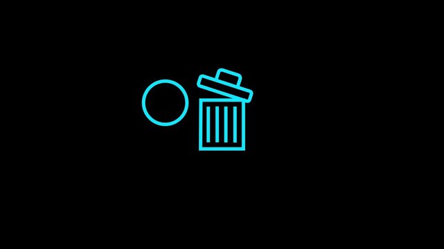 animation of a film reel icon near a trash can symbolizing video deletion, perfect for websites, blogs or social media posts related to video editing. 4K,,.....,,,,4k video,..