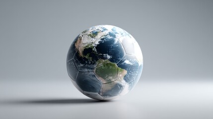 Fototapeta premium a soccer ball in the shape of planet Earth