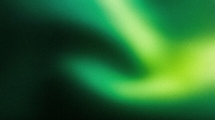 Naklejka premium Abstract green gradient background with grainy texture and soft light flow