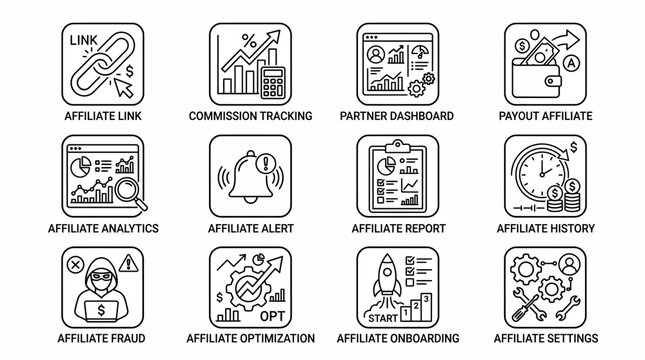 Affiliate Marketing Icons and Symbols.