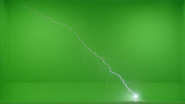 Top Left Diagonal Lightning Green Screen 4K Video