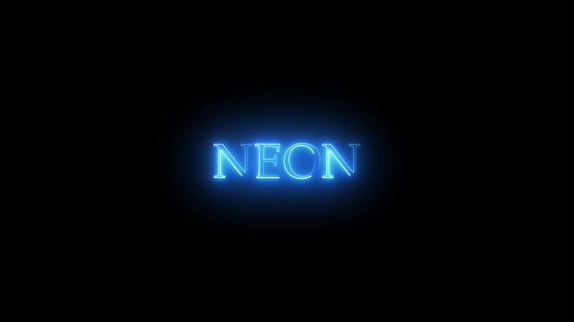 Neon- neon text with neon lines animation.Neon Light text animation background. 4k video