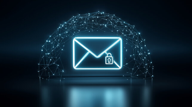Email Communication Background with Digital Network Effect