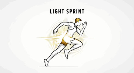 Fototapeta premium Energetic Sprinter Showing Momentum And Speed Towards The Finish Line Illustration