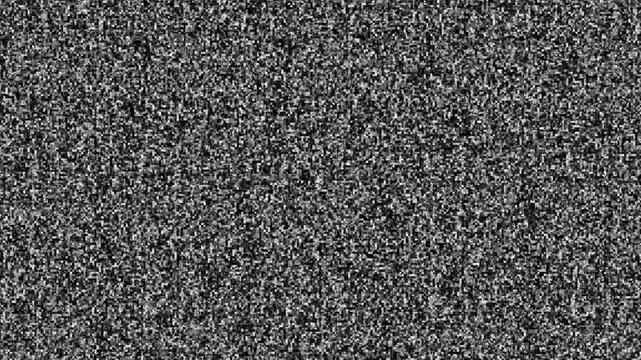 Old Retro TV - Static tv black and white noise caused by bad signal reception. Loop animation 4k.