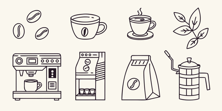 Coffee and coffee maker for cafes and restaurants coffee cup coffee beans coffee shop