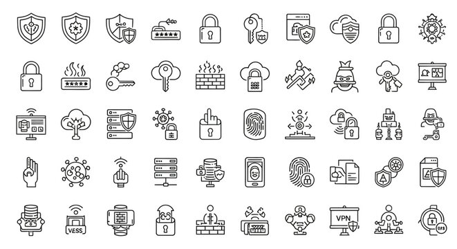 Security icons and symbols collection.