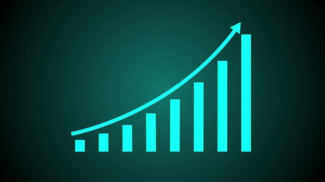 Business growth concept in graph chart showing marketing sales profit increasing to future target . growing business concept. Clean Hi-tech style technology chart .4k animation video..