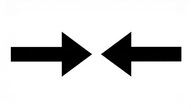 Two arrows converging in opposition