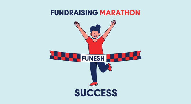 Fundraising Marathon Runner Celebrates Crossing the Finish Line With Joyful Victory