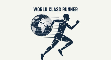 Fototapeta premium Global Athlete Running With World
