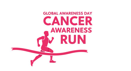 Obraz premium Global Day Cancer Awareness Run, Symbolizing Strength, Hope, and Community Support