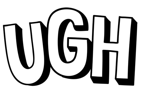 Ugh shadow font typography png