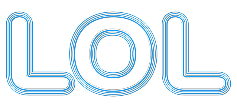 Transparent lol offset stroke typography