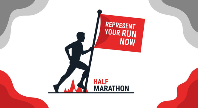 Half Marathon Run Design: Represent Your Run with A Graphic and Motivational Silhouette