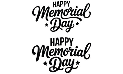 Fototapeta premium Happy memorial day typography design with patriotic lettering illustration