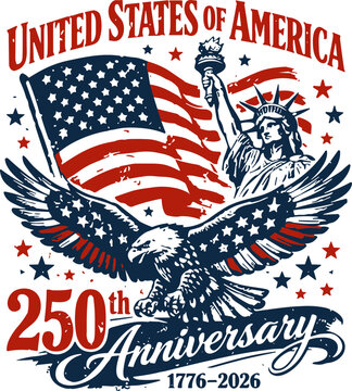 USA 250 Years Anniversary svg, American Flag Patriotic svg, 4th of July 1776-2026 Graphic svg, We The People 250th Anniversary SVG