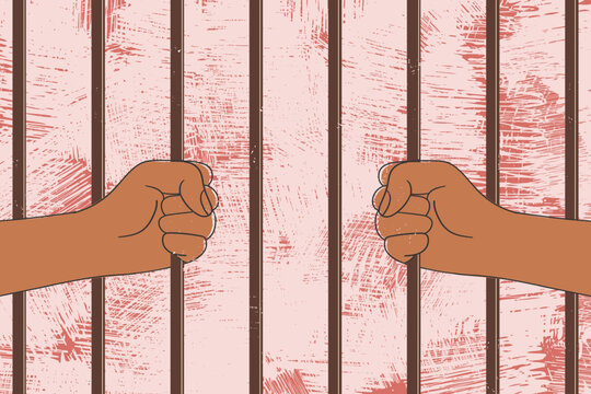 Imprisonment Concept Hands Holding Bars