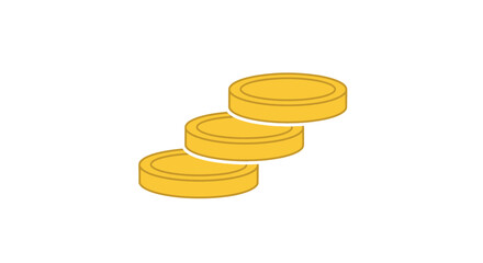 Three gold coins stacked vertically. © kancil