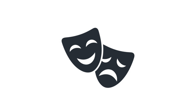 Theatrical comedy and tragedy masks.