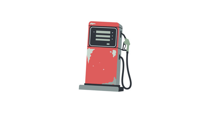 Vintage Red Gas Pump Station.