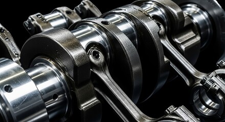 Naklejka premium A close-up view of a crankshaft on transparent background