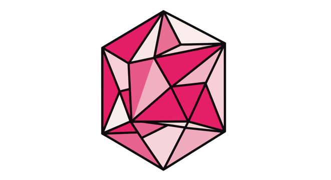 Pink geometric crystal abstract shape