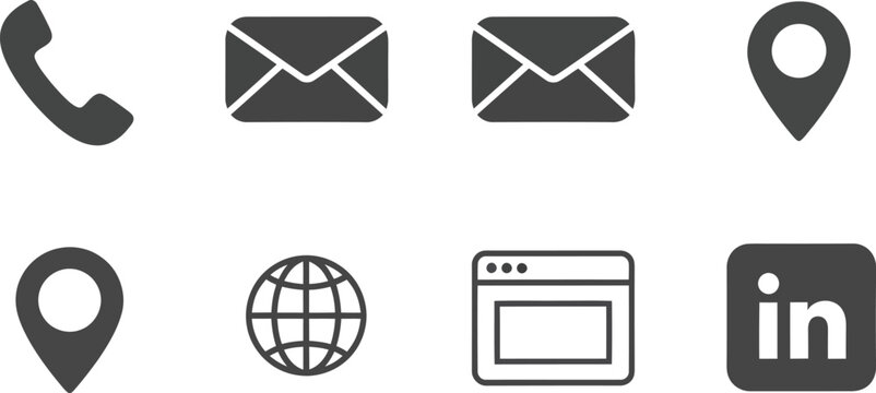 A set of modern communication icons on a clean white background