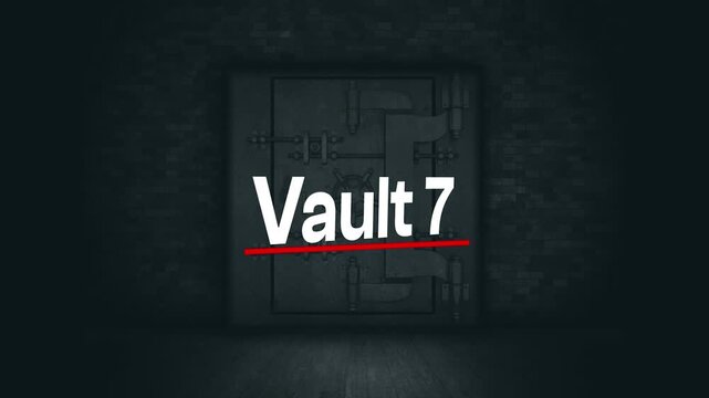 Vault 7: A stylized graphic of Vault 7, the digital information, conveys a sense of secure storage and data protection. The composition, highlighting the words, against a contrasting backdrop.