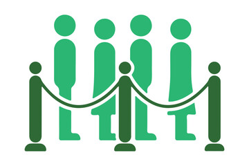 Fototapeta premium People Waiting Line Icon