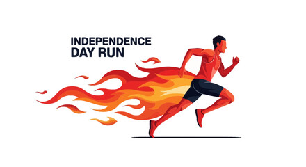 Obraz premium Independence Day Run: An Artistic Representation Of Fitness, Speed, And Patriotism Concept Design